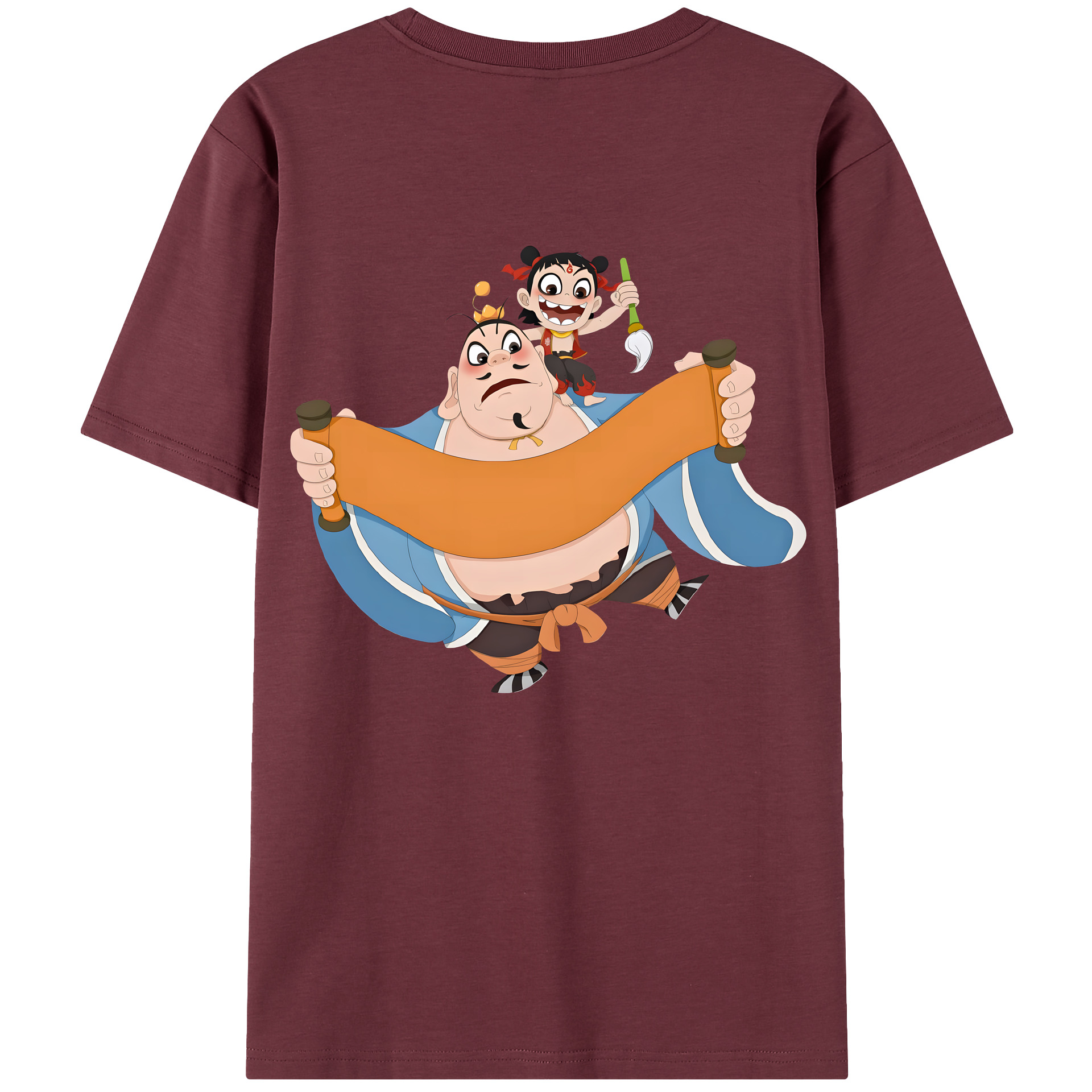 （画像用） Ne Zha 2 ナタ 魔童の大暴れ 綿100％半袖Tシャツ（背面プリント）